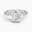 18K White Gold Tapered Baguette Diamond Ring, smalltop view