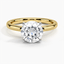 Yellow Gold Moissanite 2mm Comfort Fit Ring
