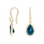 14K Yellow Gold Teardrop London Blue Topaz Earrings, smalladditional view 1