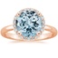 14KR Aquamarine Halo Diamond Ring (1/6 ct. tw.), smalltop view