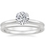 18K White Gold Aveline Ring with Petite Comfort Fit Wedding Ring