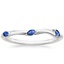 18K White Gold Willow Contoured Ring With Sapphire Accents, smalltop view