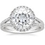 18KW Moissanite Fortuna Halo Diamond Ring (1/2 ct. tw.), smalltop view
