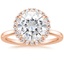 14KR Moissanite Vienna Halo Diamond Ring, smalltop view
