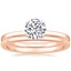 14K Rose Gold Melinda Ring with Petite Comfort Fit Wedding Ring