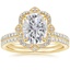18KY Moissanite Reina Diamond Ring with Luxe Ballad Diamond Ring (1/4 ct. tw.), smalltop view