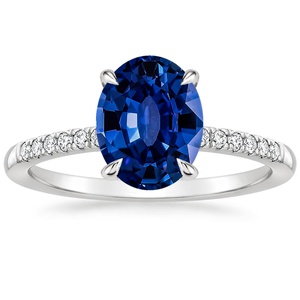 Lab Created Sapphire Petite Viviana Diamond Ring (1/6 ct. tw.) in 18K ...