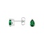 Silver Pear Lab Emerald Stud Earrings, smalladditional view 1