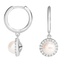 18K White Gold Emilia Cultured Pearl and Diamond Drop Huggie Earrings, smalladditional view 1