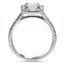 Baguette and Pave Diamond Halo Ring, smallside view