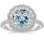 Aquamarine Rosa Diamond Ring in 18K White Gold