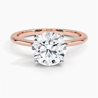 14K Rose Gold Four-Prong Petite Comfort Fit Solitaire Ring