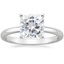 18KW Moissanite 2mm Comfort Fit Ring, smalltop view