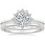 18K White Gold Sol Diamond Ring with Petite Comfort Fit Wedding Ring