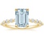 Yellow Gold Aquamarine Marseille Diamond Ring (1/4 ct. tw.)