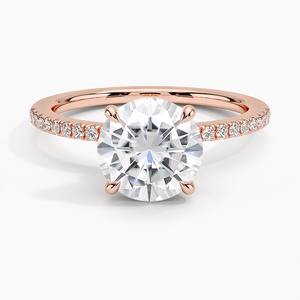 Moissanite Petite Demi Diamond Ring (1/5 ct. tw.) in 14K Rose Gold