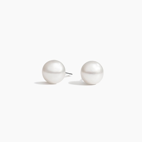 Premium Akoya Cultured Pearl Stud Earrings (5mm) in Silver