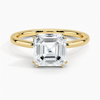 Double Claw Prong Accents Engagement Ring