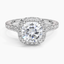 Moissanite Luxe Sienna Halo Diamond Ring (3/4 ct. tw.) in 18K White Gold