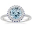 18KW Aquamarine Audra Diamond Ring with Sapphire Accents (1/4 ct. tw.), smalltop view