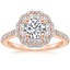 14K Rose Gold Rosa Diamond Ring, smalltop view