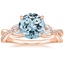 Rose Gold Aquamarine Garland Diamond Ring