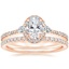 14K Rose Gold Luxe Aria Halo Diamond Ring with Luxe Ballad Diamond Ring (1/4 ct. tw.)
