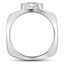 Hammered Semi-Bezel Diamond Ring, smallside view
