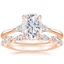 14KR Moissanite Aria Diamond Ring (1/10 ct. tw.) with Versailles Diamond Ring (3/8 ct. tw.), smalltop view