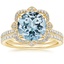 18KY Aquamarine Reina Diamond Ring with Luxe Ballad Diamond Ring (1/4 ct. tw.), smalltop view