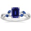 Sapphire Willow Ring With Sapphire Accents in 18K White Gold