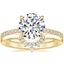 18K Yellow Gold Petite Demi Diamond Ring (1/5 ct. tw.) with Lunette Diamond Ring