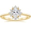 18K Yellow Gold Sol Diamond Ring, smalltop view
