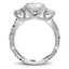 Three Stone Trellis Twist Diamond and Amethyst Ring, smallside view