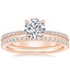 14K Rose Gold Elena Diamond Ring with Luxe Ballad Diamond Ring (1/4 ct. tw.)