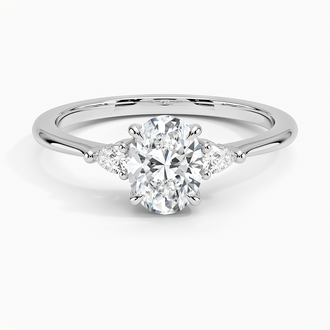 18K White Gold Aria Three Stone Diamond Ring (1/10 ct. tw.)