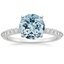 18K White Gold Aquamarine Petite Shared Prong Diamond Ring (1/4 ct. tw.), smalltop view