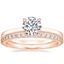 14K Rose Gold Charlotte Diamond Ring with Luxe Petite Shared Prong Diamond Ring (3/8 ct. tw.)