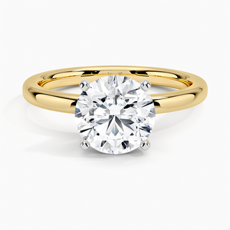 18K Yellow Gold 2mm Comfort Fit Solitaire Ring