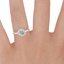 18K White Gold Halo Diamond Ring (1/6 ct. tw.), smallzoomed in top view on a hand