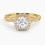 18K Yellow Gold Petite Twisted Vine Halo Diamond Ring (1/4 ct. tw.), smalltop view