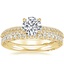 18K Yellow Gold Tacori Sculpted Crescent Knife Edge Diamond Ring with Tacori Petite Crescent Diamond Ring (1/4 ct. tw.)