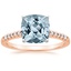 14KR Aquamarine Sonora Diamond Ring, smalltop view