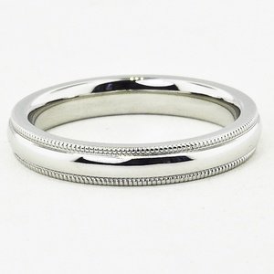 3mm Milgrain Wedding Ring in 18K White Gold