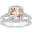 18KW Morganite Joy Diamond Ring (1/3 ct. tw.) with Bliss Diamond Ring (1/5 ct. tw.), smalltop view