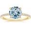 Yellow Gold Aquamarine Luxe Perfect Fit Diamond Ring (1/4 ct. tw.)
