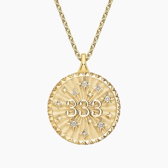 333 Growth Angel Number Medallion Necklace