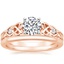 14K Rose Gold Aberdeen Diamond Ring with Petite Comfort Fit Wedding Ring