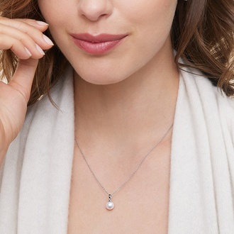 Premium Akoya Cultured Pearl and Diamond Necklace