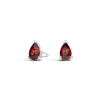 Pear Garnet Stud Earrings